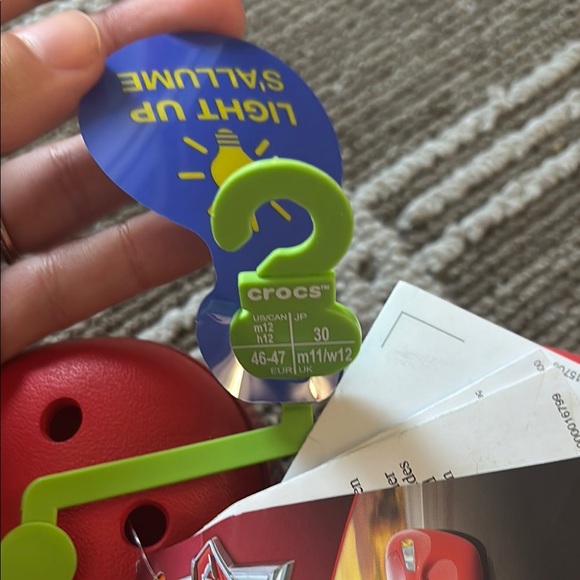 New with Tags CROCS Size 12 Red Lightning McQueen Disney shoes - Picture 3 of 7